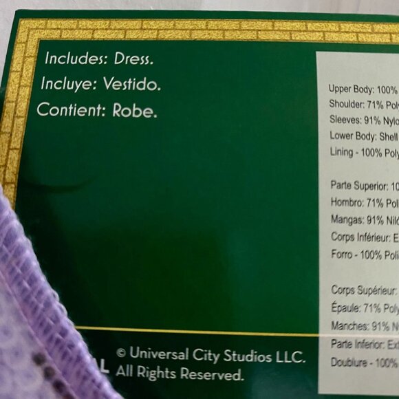 NBCUniversal Girls' Wicked Glinda Upland "For Good" Deluxe Costume Dress Sm/Med - Picture 10 of 16